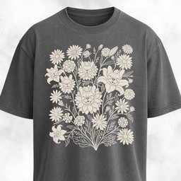 Frenchies Wildflower Composition T Shirt Gift For Dog Lover