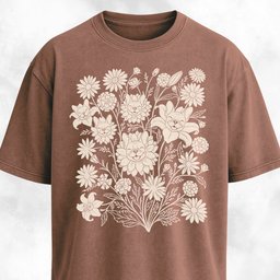 Frenchies Wildflower Composition T Shirt Gift For Dog Lover