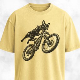 Frenchie Riding A MTB T Shirt Gift For Dog Lover