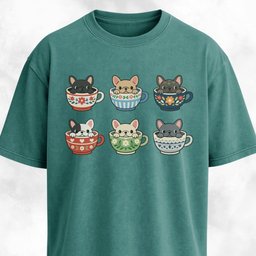 Frenchies Tea Cups Collage T Shirt Gift For Dog Lover
