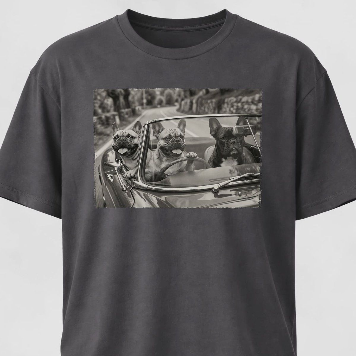 Frenchies On The Road T Shirt Gift For Dog Lover