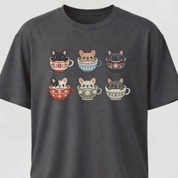Frenchies Tea Cups Collage T Shirt Gift For Dog Lover