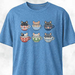 Frenchies Tea Cups Collage T Shirt Gift For Dog Lover