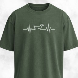Ekg Doxie Heartbeat T Shirt Gift For Dog Lover