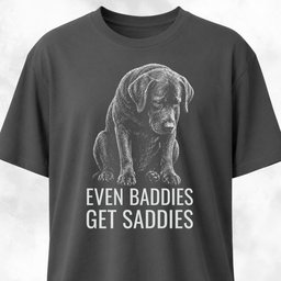 Even Baddies Get Saddies Labrador T Shirt Gift For Dog Lover
