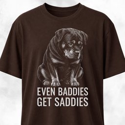Even Baddies Get Saddies Rottweiler T Shirt Gift For Dog Lover