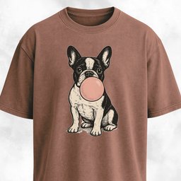 Frenchie Blowing Bubblegum T Shirt Gift For Dog Lover