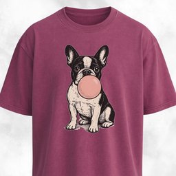 Frenchie Blowing Bubblegum T Shirt Gift For Dog Lover
