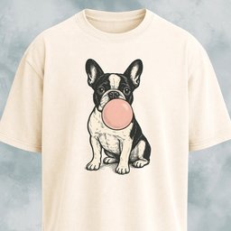 Frenchie Blowing Bubblegum T Shirt Gift For Dog Lover