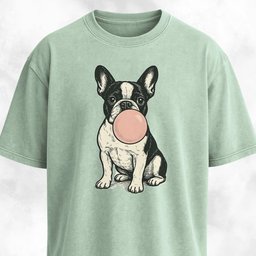 Frenchie Blowing Bubblegum T Shirt Gift For Dog Lover