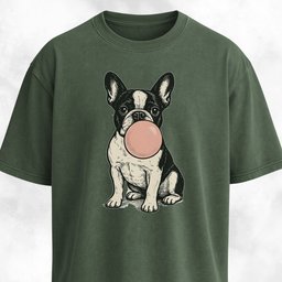 Frenchie Blowing Bubblegum T Shirt Gift For Dog Lover