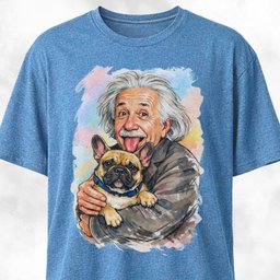 Einstein With French Bulldog T Shirt Gift For Dog Lover