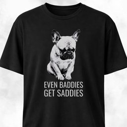 Even Baddies Get Saddies Frenchie T Shirt Gift For Dog Lover