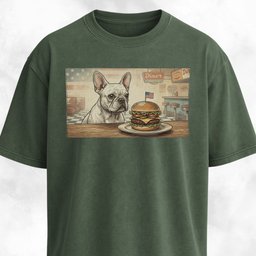 French Bulldog Eating A Hamburger T Shirt Gift For Dog Lover