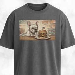 French Bulldog Eating A Hamburger T Shirt Gift For Dog Lover