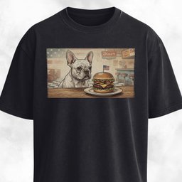 French Bulldog Eating A Hamburger T Shirt Gift For Dog Lover
