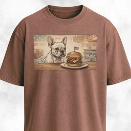 French Bulldog Eating A Hamburger T Shirt Gift For Dog Lover