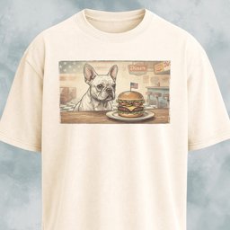 French Bulldog Eating A Hamburger T Shirt Gift For Dog Lover