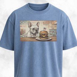French Bulldog Eating A Hamburger T Shirt Gift For Dog Lover