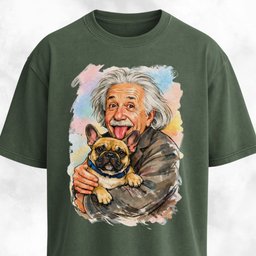 Einstein With French Bulldog T Shirt Gift For Dog Lover