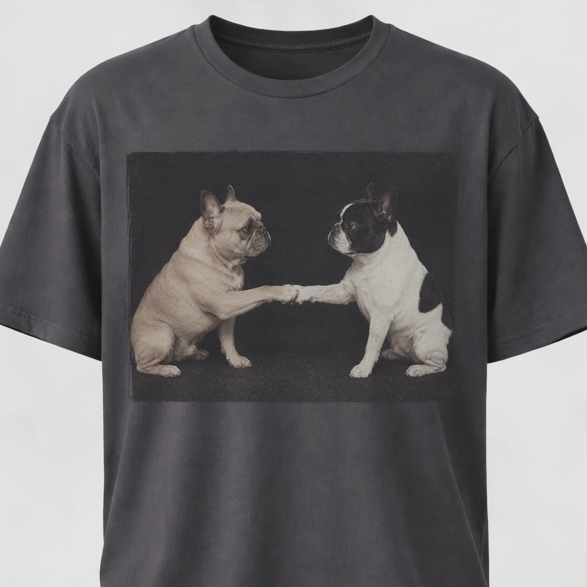 Frenchie Handshake T Shirt Gift For Dog Lover