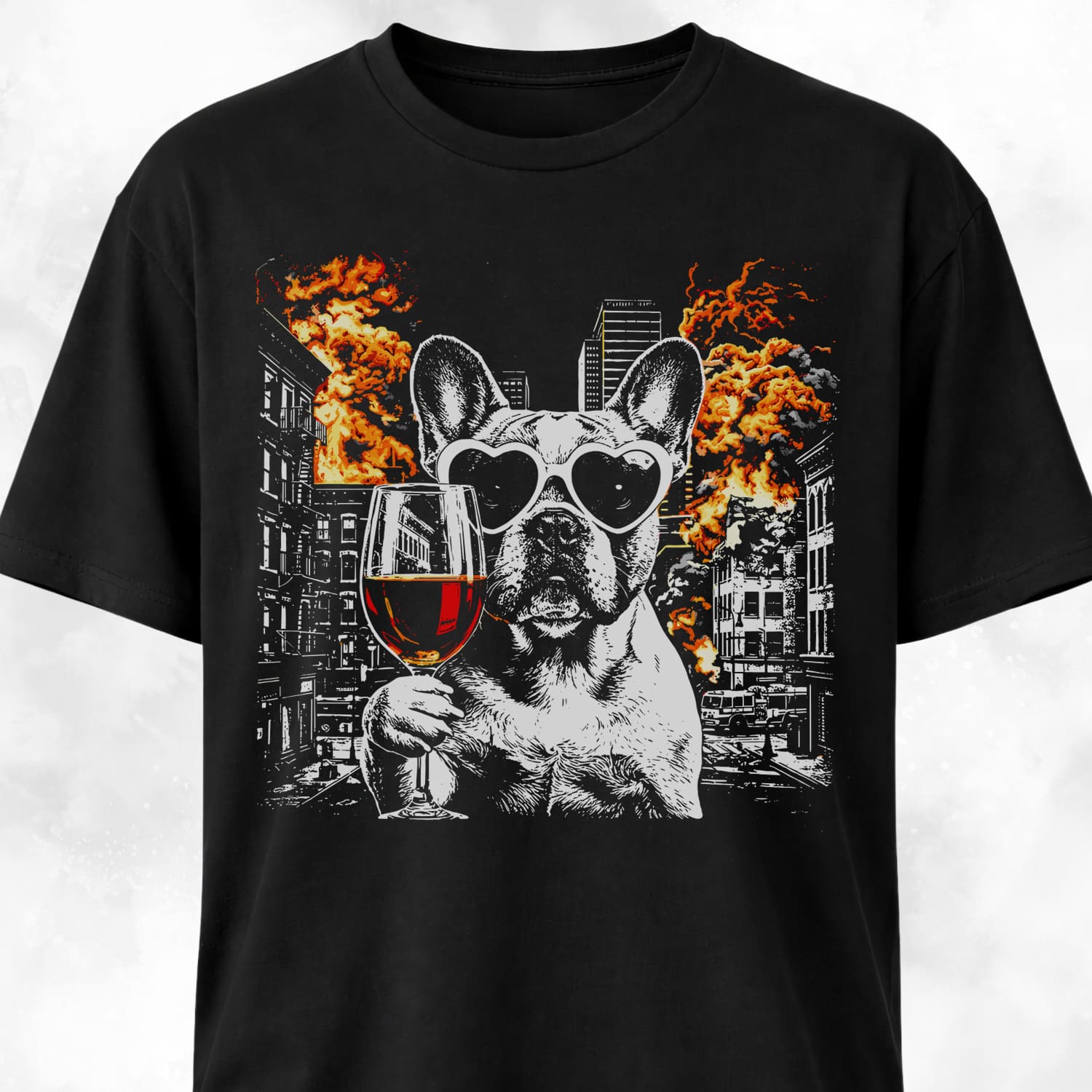 Frenchie Wine Explosion T Shirt Gift For Dog Lover