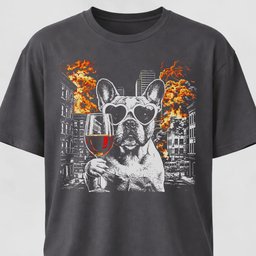 Frenchie Wine Explosion T Shirt Gift For Dog Lover