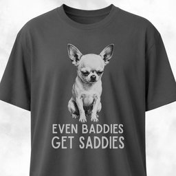 Even Baddies Get Saddies Chihuahua T Shirt Gift For Dog Lover