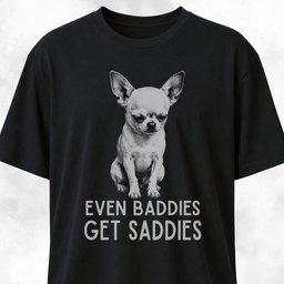 Even Baddies Get Saddies Chihuahua T Shirt Gift For Dog Lover