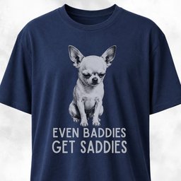 Even Baddies Get Saddies Chihuahua T Shirt Gift For Dog Lover