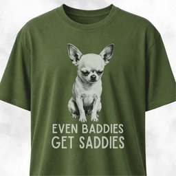 Even Baddies Get Saddies Chihuahua T Shirt Gift For Dog Lover