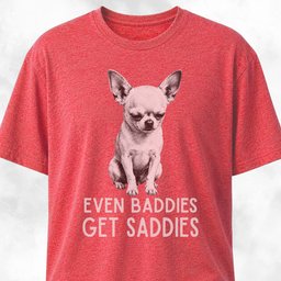 Even Baddies Get Saddies Chihuahua T Shirt Gift For Dog Lover