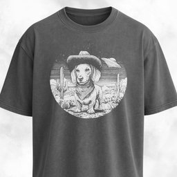 Doxie Cowboy In The Desert T Shirt Gift For Dog Lover