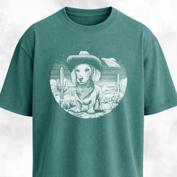 Doxie Cowboy In The Desert T Shirt Gift For Dog Lover