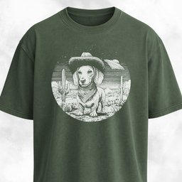 Doxie Cowboy In The Desert T Shirt Gift For Dog Lover