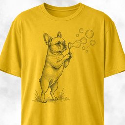 Frenchie Blowing Bubbles T Shirt Gift For Dog Lover