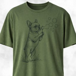 Frenchie Blowing Bubbles T Shirt Gift For Dog Lover