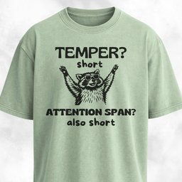 Funny Short Tempered Raccoon T Shirt Gift For Dog Lover