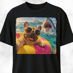 French Bulldog With Shark T Shirt Gift For Dog Lover