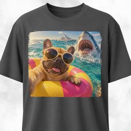 French Bulldog With Shark T Shirt Gift For Dog Lover