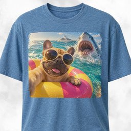 French Bulldog With Shark T Shirt Gift For Dog Lover