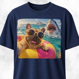 French Bulldog With Shark T Shirt Gift For Dog Lover
