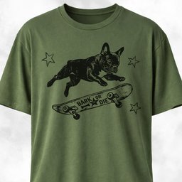 Frenchie On A Skateboard T Shirt Gift For Dog Lover