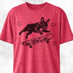 Frenchie On A Skateboard T Shirt Gift For Dog Lover