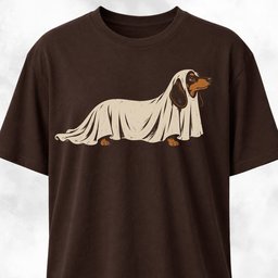 Ghost Sheet Dachshund Silhouette T Shirt Gift For Dog Lover