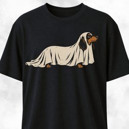 Ghost Sheet Dachshund Silhouette T Shirt Gift For Dog Lover
