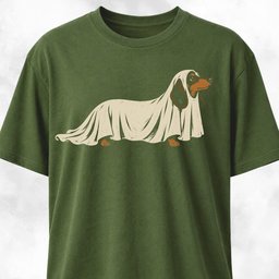 Ghost Sheet Dachshund Silhouette T Shirt Gift For Dog Lover