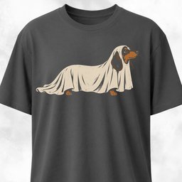 Ghost Sheet Dachshund Silhouette T Shirt Gift For Dog Lover