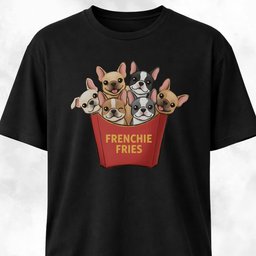Frenchie Fries Fun T Shirt Gift For Dog Lover