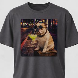 English Bulldog Sipping Margarita T Shirt Gift For Dog Lover
